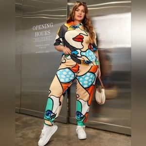 Shein multicolor tracksuit